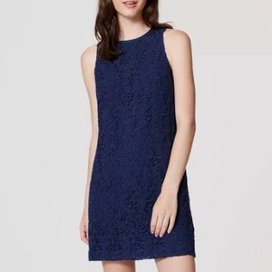 LOFT Blue Crochet Dress